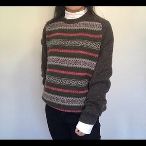 Eddie Bauer grandpa sweater 100%wool